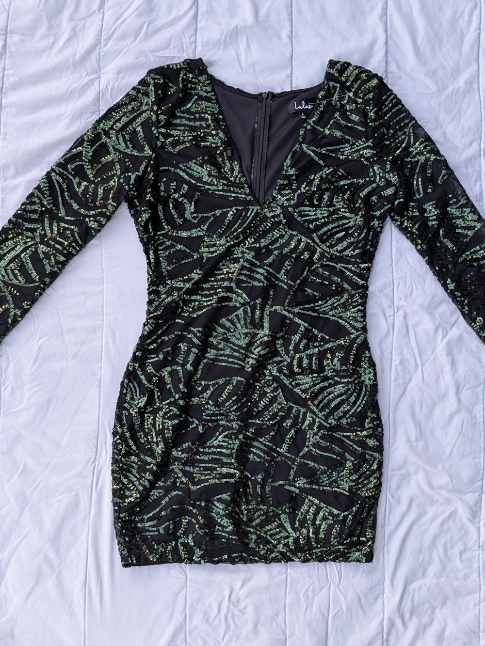 NWOT Whisper of Desire Black and Green Sequin Bodycon Dress - Lulus